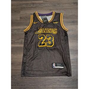 Nike LeBron James Lakers 23 Black Mamba City Edition Swingman Jersey Mens Medium